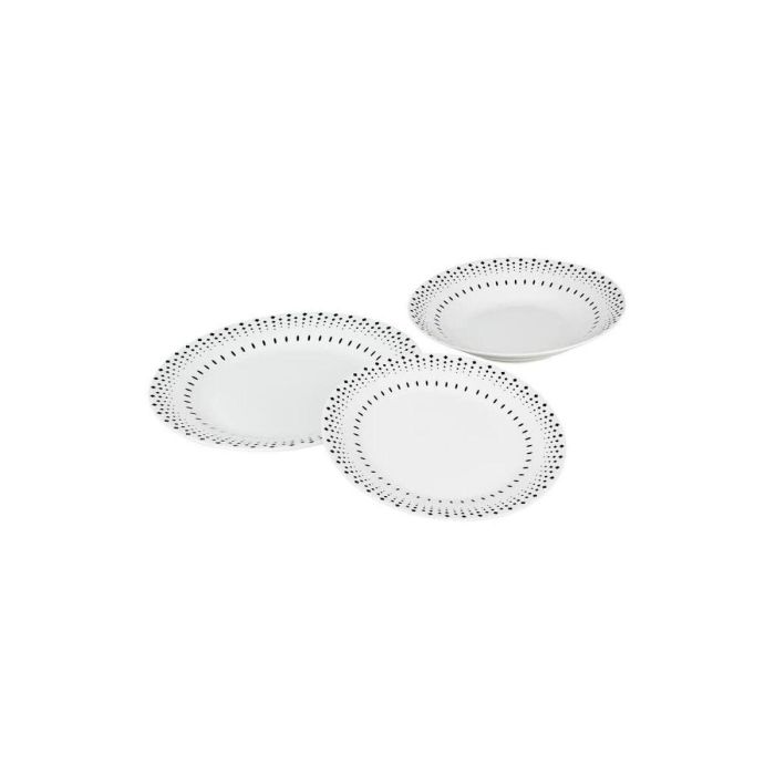 Servicio de 18 piezas Grano de arroz en porcelana negra Servicio de 18 piezas Grano de arroz en porcelana negra