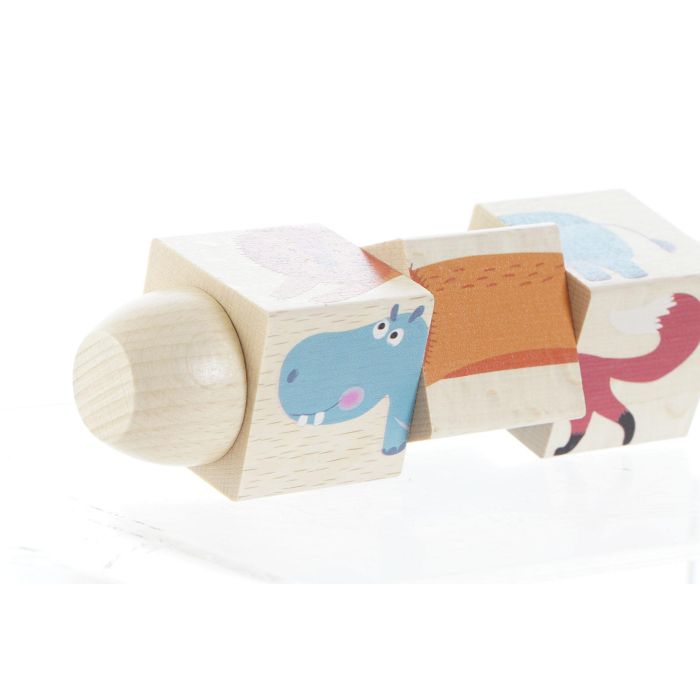 DKD Home Decor Puzzle para Niños de Madera, Naranja Verde, Tema Animal, 12 Unidades Surtidas (4x4x16 cm) 2 DKD Home Decor Puzzle para Niños de Madera, Naranja Verde, Tema Animal, 12 Unidades Surtidas (4x4x16 cm) 2