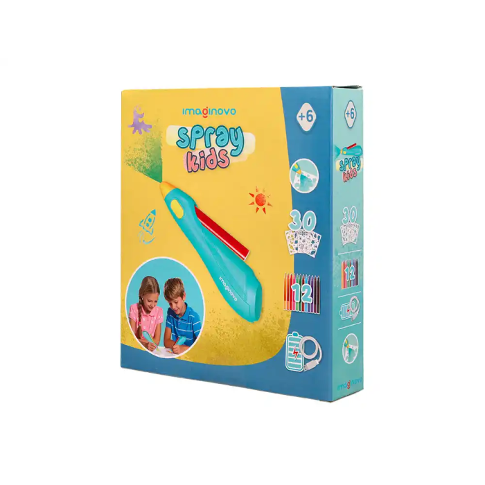 Imaginovo Aerografo Infantil Recargable USB con 30 Plantillas y 12 Rotuladores de Colores para Niños a partir de 6 Años 10