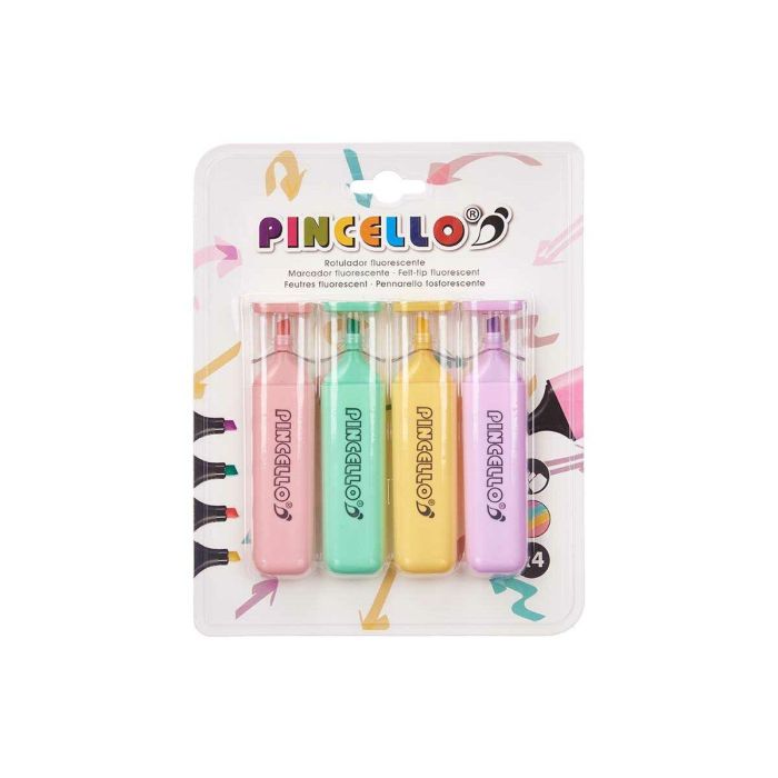 Set de Marcadores Fluorescentes Pincello 498 Amarillo Multicolor (12 Unidades) 1