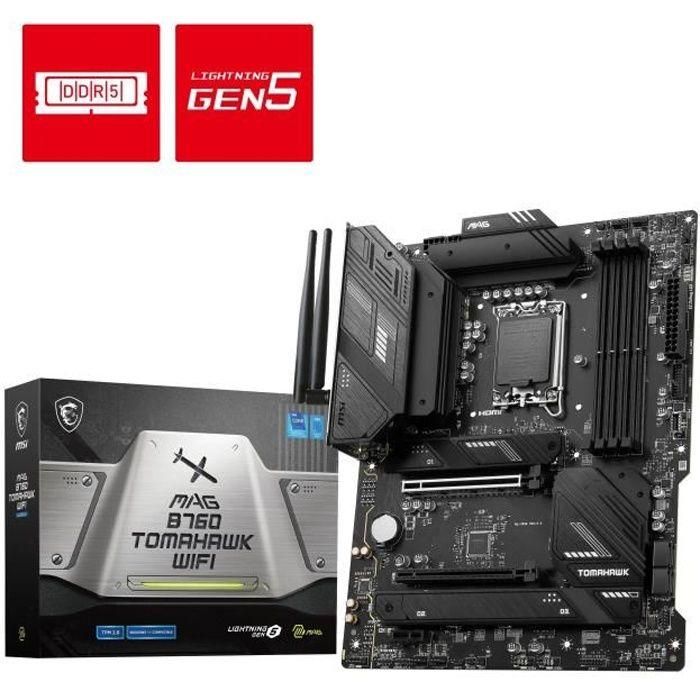 MSI MAG B760 TOMAHAWK WiFi Placa Base LGA 1700 ATX con Wi-Fi 6E, DDR5, 2.5GbE, 911-7D96-003 MSI MAG B760 TOMAHAWK WiFi Placa Base LGA 1700 ATX con Wi-Fi 6E, DDR5, 2.5GbE, 911-7D96-003