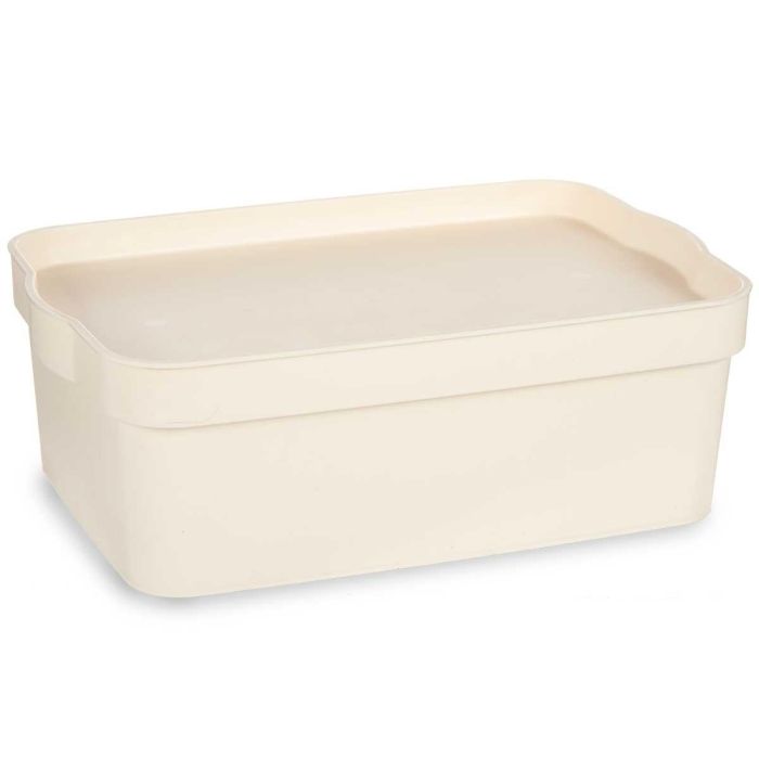 Caja Plastico Con Tapa 6L Crema Kipit 21X11CM (12 Unidades) 1 Caja Plastico Con Tapa 6L Crema Kipit 21X11CM (12 Unidades) 1
