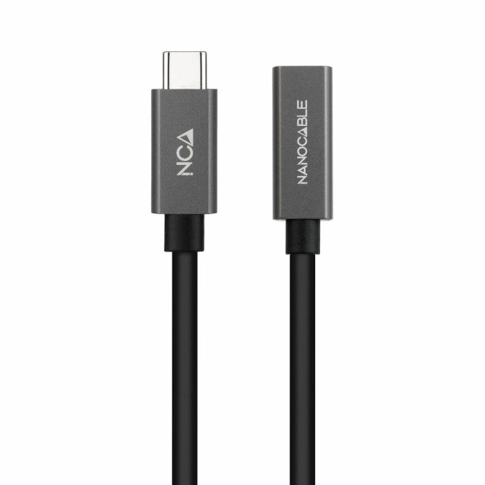 NANOCABLE Cable Prolongador USB-C 3.2 Gen2x2 20Gbps 3A, 4K/60Hz, USB-C/M-USB-C/H, Negro, 1 m 1 NANOCABLE Cable Prolongador USB-C 3.2 Gen2x2 20Gbps 3A, 4K/60Hz, USB-C/M-USB-C/H, Negro, 1 m 1