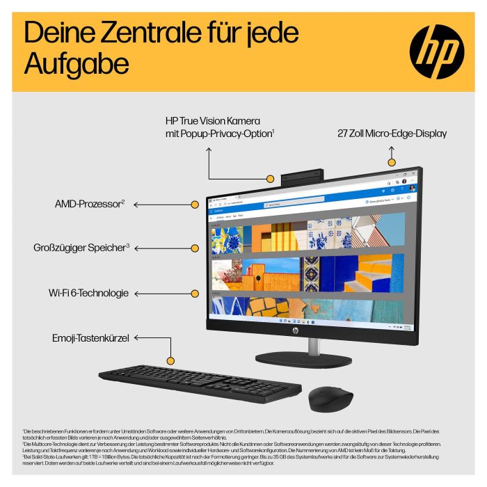 HP 27-cr0471ng All-in-One 27" Full HD, AMD Ryzen 7 7730U, 16 GB RAM, 1 TB SSD, Windows 11 Home, Blanco 5