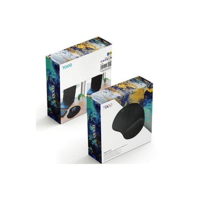Tooq Alfombrilla Ergonómica TQMP1001-B con Reposamuñecas de Gel, Superficie de Tejido Jersey y Base Antideslizante, Negro, 230 x 200 x 20mm 2 Tooq Alfombrilla Ergonómica TQMP1001-B con Reposamuñecas de Gel, Superficie de Tejido Jersey y Base Antideslizante, Negro, 230 x 200 x 20mm 2
