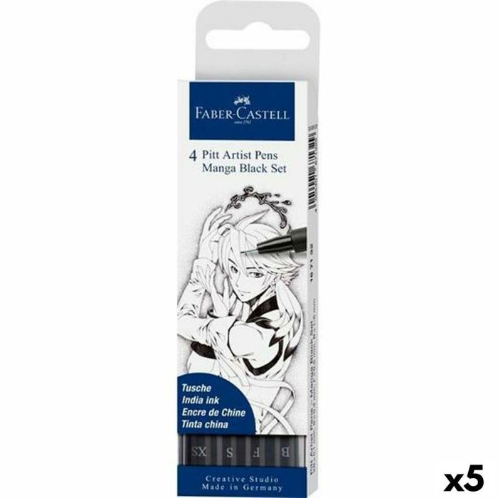 Set de Rotuladores Faber-Castell Pitt Artist Cómic, dibujo y manga Estuche Negro (5 Unidades) Set de Rotuladores Faber-Castell Pitt Artist Cómic, dibujo y manga Estuche Negro (5 Unidades)