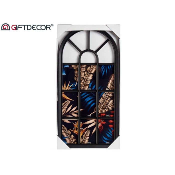 Giftdecor Portafotos múltiple ventana negro 34.5x2.5x69.5 cm (6 Unidades) 2