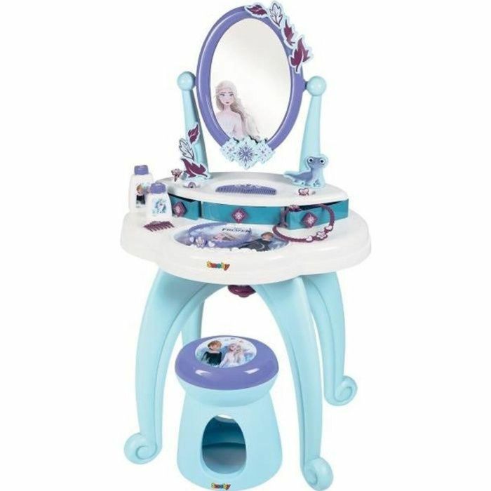 Smoby Tocador 2 en 1 Frozen Elsa y Anna - Mesa Vestidor Infantil con Diseño Temático y Colores de Disney, Práctico y Compacto Smoby Tocador 2 en 1 Frozen Elsa y Anna - Mesa Vestidor Infantil con Diseño Temático y Colores de Disney, Práctico y Compacto