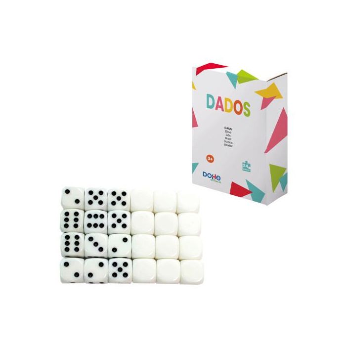 Dohe Caja de Dados 1008 Educativos para Contar y Calcular, Colección de 12 Dados con Puntos y 12 Blancos, A Partir de 3 Años