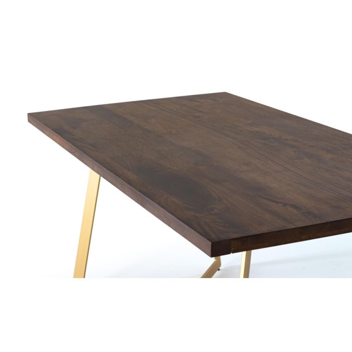 GINER Y COLOMER Mesa de Comedor Madera Mango Base Metal 200 cm Nogal Dorado 2 GINER Y COLOMER Mesa de Comedor Madera Mango Base Metal 200 cm Nogal Dorado 2
