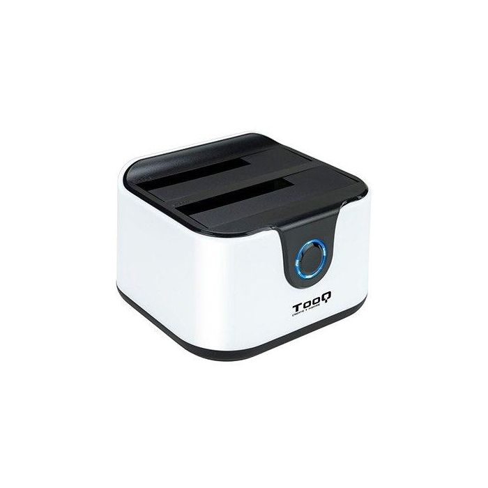 TooQ TQDS-802BW Docking Station Doble Bahía Discos Duros 2.5" 3.5" HDD/SSD, USB 3.0/3.1 Gen 1 (5Gbps), 8TB, Clonación UASP