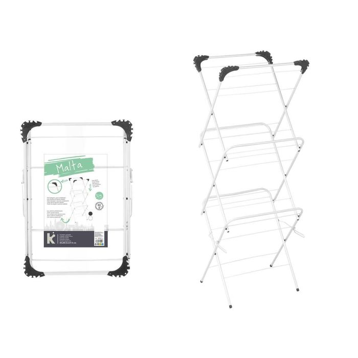 Tendedero Metal 3 Alturas Estrecho Blanco Kipit 50X69CM (5 Unidades) Tendedero Metal 3 Alturas Estrecho Blanco Kipit 50X69CM (5 Unidades)