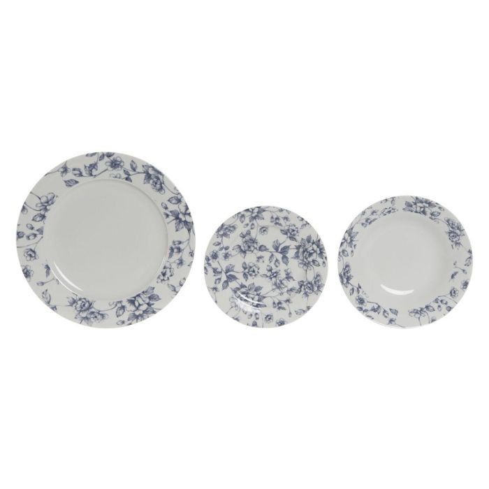 Set de Vajilla Home ESPRIT Azul Porcelana Floral 18 Piezas 27 x 27 x 2 cm 1 Set de Vajilla Home ESPRIT Azul Porcelana Floral 18 Piezas 27 x 27 x 2 cm 1