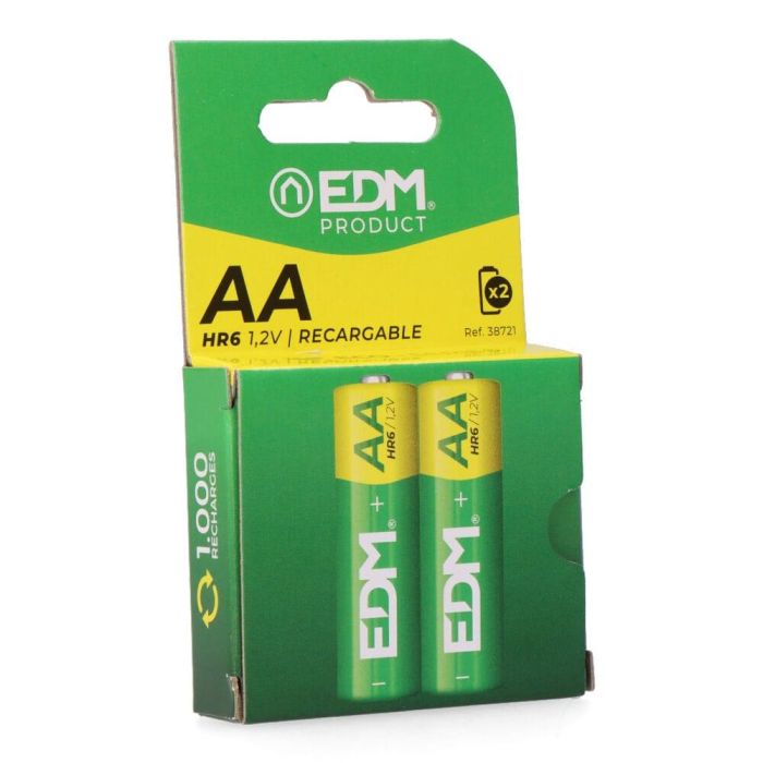 Edm Pila Recargable AA HR6 Eco-Series 2600 mAh 1.2V Ø14,5 x 50,5 mm 2 Unidades