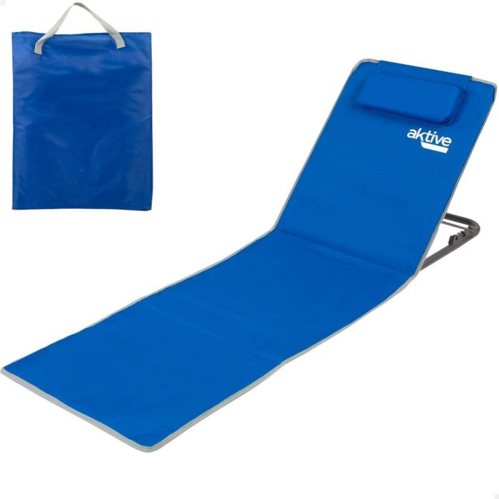 Esterilla Aktive Reclinable 147 x 55 x 48 cm PVC 600D Azul Acero Esponja (4 Unidades) 1