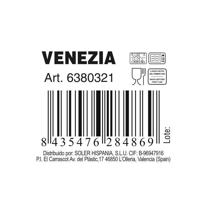 Plato de Vidrio Venezia Ø 21 x 2 cm - Inde (6 Unidades) 2 Plato de Vidrio Venezia Ø 21 x 2 cm - Inde (6 Unidades) 2