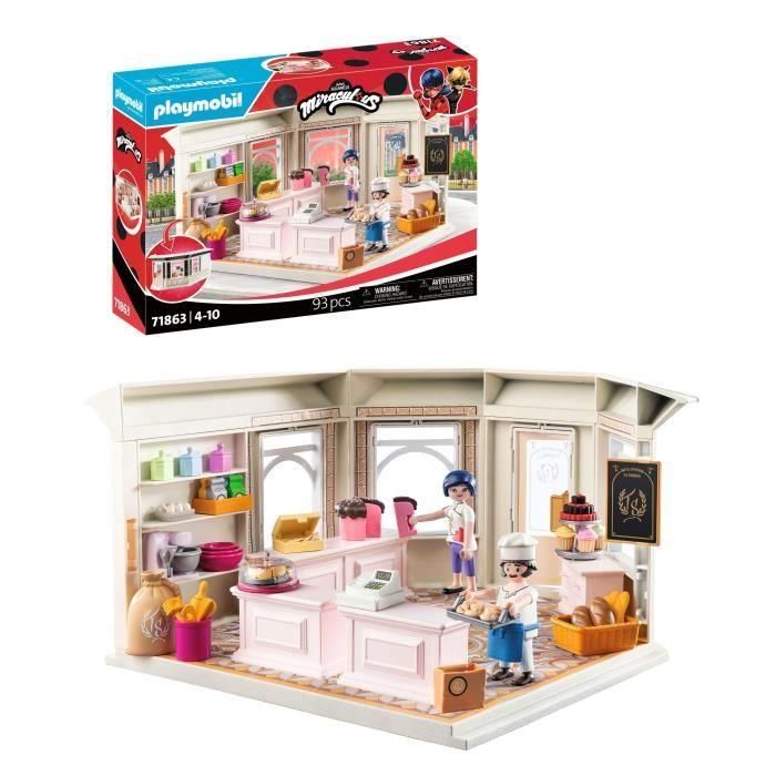 Playmobil 71863 Miraculous: Set de Pastelería Panadería Francesa Detallada con Utensilios de Repostería Niños +4 Años 2