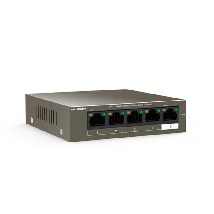 Ip - com G1105P-4-63W Conmutador Gigabit 5 Puertos con PoE 58W, 4 Puertos PoE IEEE 802.3af/at, Protección contra Rayos 6KV, VLAN 1 Ip - com G1105P-4-63W Conmutador Gigabit 5 Puertos con PoE 58W, 4 Puertos PoE IEEE 802.3af/at, Protección contra Rayos 6KV, VLAN 1