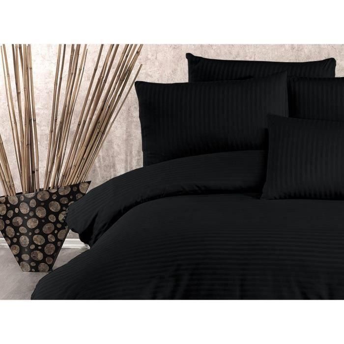 Juego de Cama ASI8683743939176 - 1 Funda Nórdica 220x240 cm y 2 Fundas Almohada 60x60 cm - 70% Poliéster 30% Algodón - Negro 1 Juego de Cama ASI8683743939176 - 1 Funda Nórdica 220x240 cm y 2 Fundas Almohada 60x60 cm - 70% Poliéster 30% Algodón - Negro 1