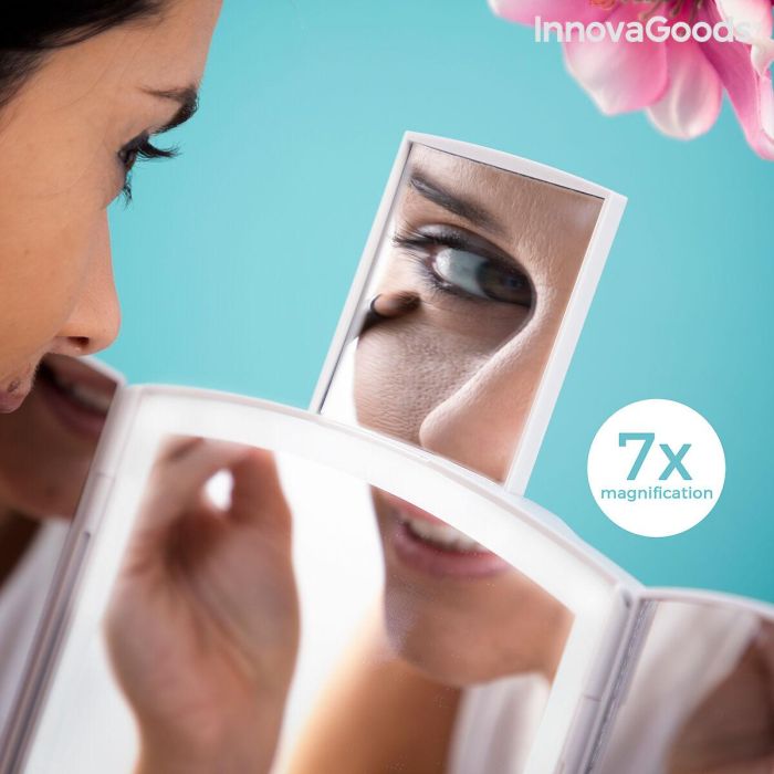 Espejo LED Plegable con Organizador de Maquillaje 3 en 1 Panomir InnovaGoods Blanco (Reacondicionado A) 8 Espejo LED Plegable con Organizador de Maquillaje 3 en 1 Panomir InnovaGoods Blanco (Reacondicionado A) 8