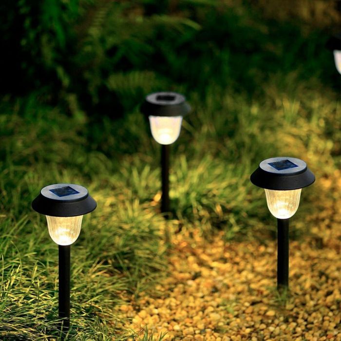 Set de estacas solares de jardín Aktive 6 Piezas Acero Inoxidable Plástico 10 x 38 x 10 cm (4 Unidades) 3 Set de estacas solares de jardín Aktive 6 Piezas Acero Inoxidable Plástico 10 x 38 x 10 cm (4 Unidades) 3