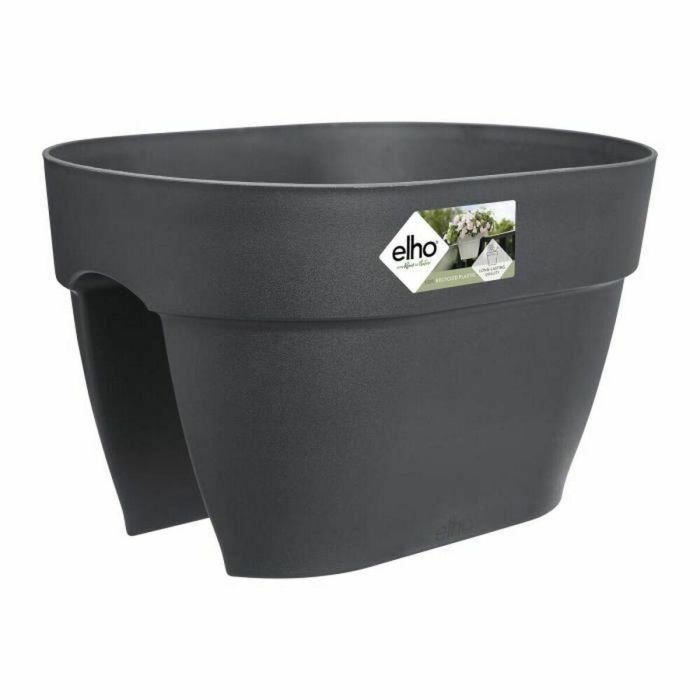 Elho Vibia Campana Flower Bridge 40 Maceta para Balcón exterior Antracita L 26 x An 39 x Al 22 cm