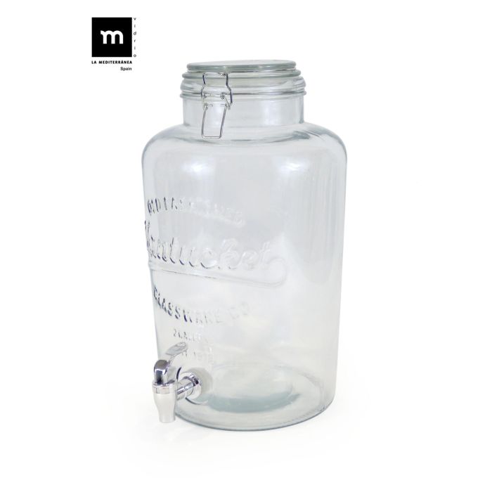 La Mediterranea Tarro Dispensador con Grifo 8L Vidrio 21x21x36 cm 3
