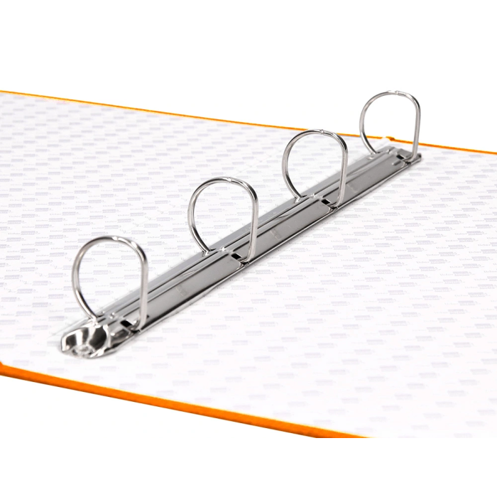 Liderpapel Carpeta de 4 anillas 25mm folio cartón forrado papel coat naranja 8