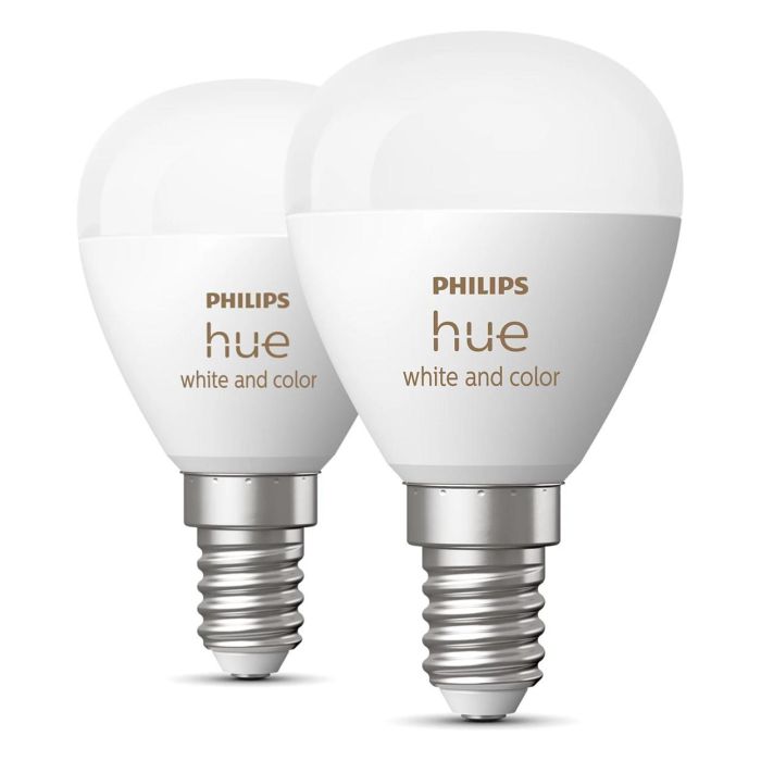 Philips White & Color Ambiance E14 Luster Tropf Doppelpack 470lm Bombilla Inteligente LED Blanca 2 Unidades Regulable 1 Philips White & Color Ambiance E14 Luster Tropf Doppelpack 470lm Bombilla Inteligente LED Blanca 2 Unidades Regulable 1