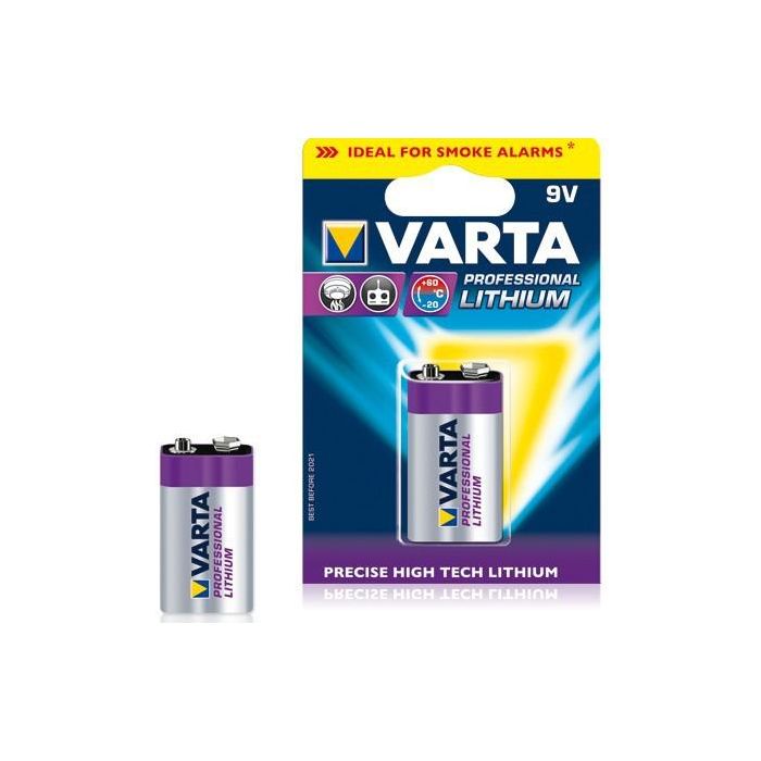 Varta Pila Alkalina Ultra Lithium 9V - 6lr61 (Blister 1 Unid.) 26,5x17,5x48,5mm