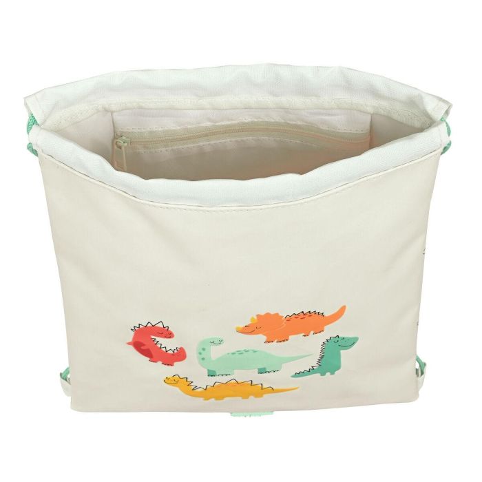 Bolsa Mochila con Cuerdas Safta Dinos Crema 1 Bolsa Mochila con Cuerdas Safta Dinos Crema 1