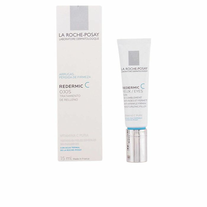 La Roche Posay REDERMIC C yeux Contorno de Ojos con 5% Vitamina C Pura, Anti-Arrugas, Iluminador y Antioxidante para Piel Sensible 15 ml