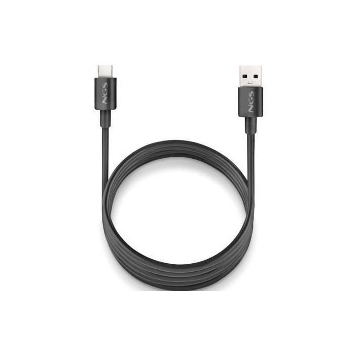 NGS Cable USB 2.0 ZYRO-AC Macho USB a Macho USB Tipo-C, Hasta 15W, 480Mbps, 1m, Negro