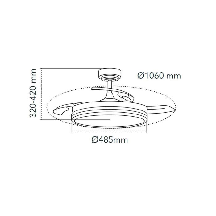 Ventilador de Techo CristalRecord SUPERECO RETRAC 45W MD Transparente 4 Ventilador de Techo CristalRecord SUPERECO RETRAC 45W MD Transparente 4