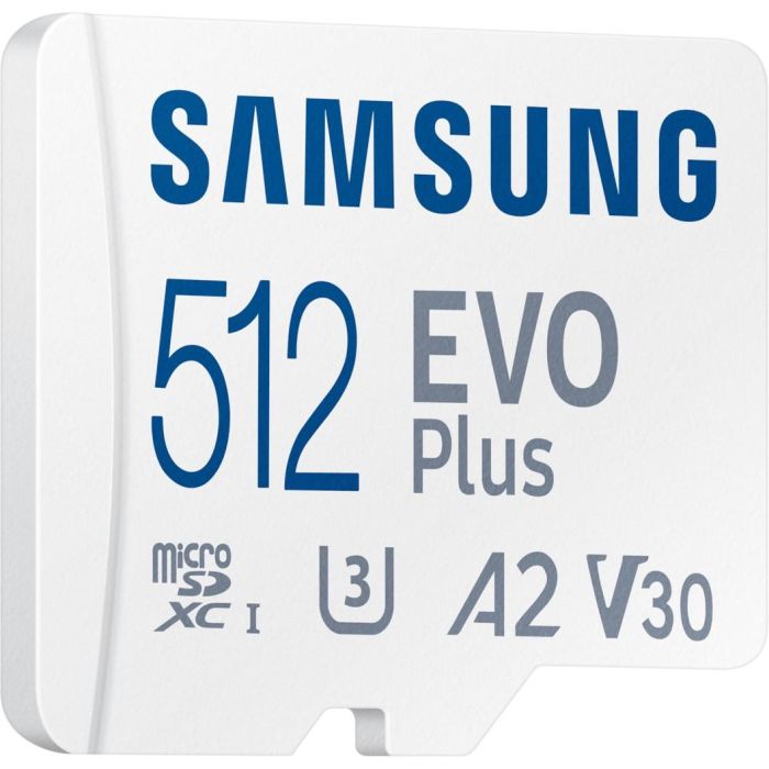 Samsung Tarjeta microSDXC EVO PLUS UHS-I U3 512GB con adaptador SD 2 Samsung Tarjeta microSDXC EVO PLUS UHS-I U3 512GB con adaptador SD 2