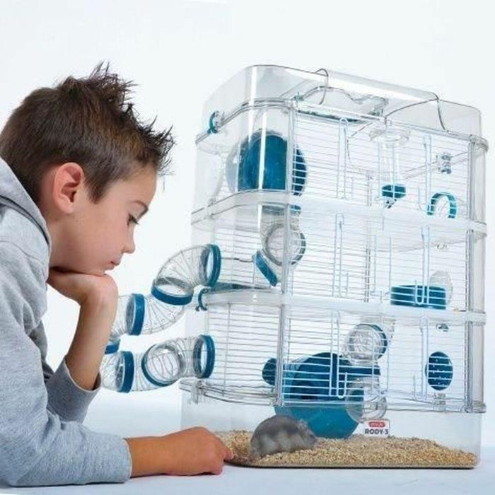 ZOLUX ZOL3336022060256 Jaula Rody3 Trio 3 niveles para hámsters, ratones y jerbos azul L 41 x P 27 x H 53 cm 6 ZOLUX ZOL3336022060256 Jaula Rody3 Trio 3 niveles para hámsters, ratones y jerbos azul L 41 x P 27 x H 53 cm 6
