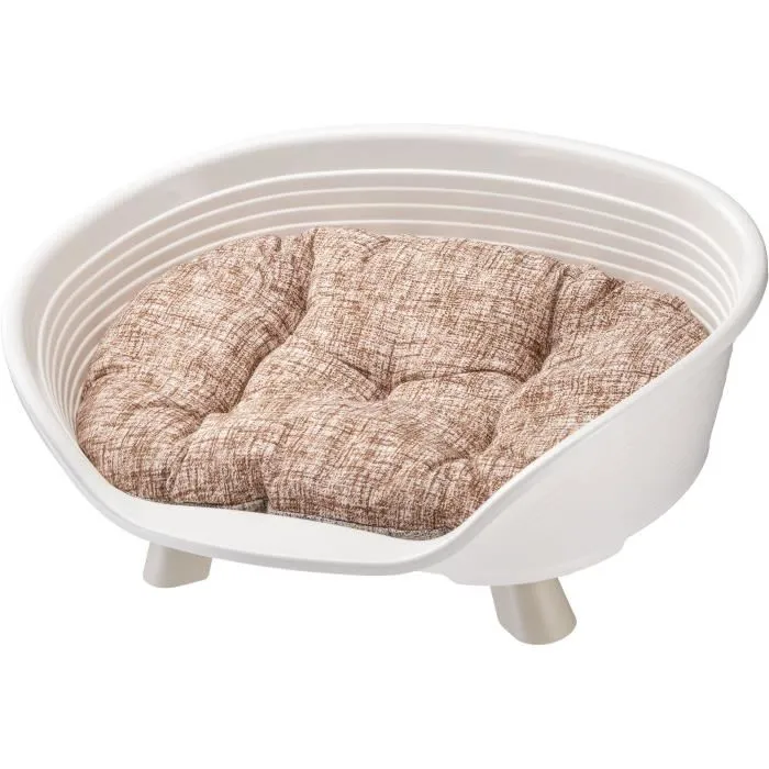 Ferplast Cesta TRONO 4 con Cojín Relax para Perros y Gatos - Blanco 4