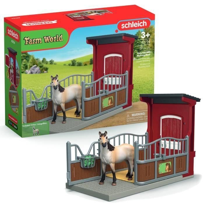 Caja con Mustang Mare, SCHLEICH 42724 Farm World, 4 años Caja con Mustang Mare, SCHLEICH 42724 Farm World, 4 años