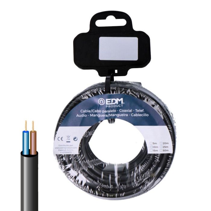 Edm Manguera tubular vv-k06/1kv 2x2,50mm² negra 10m - Libre de halógenos No