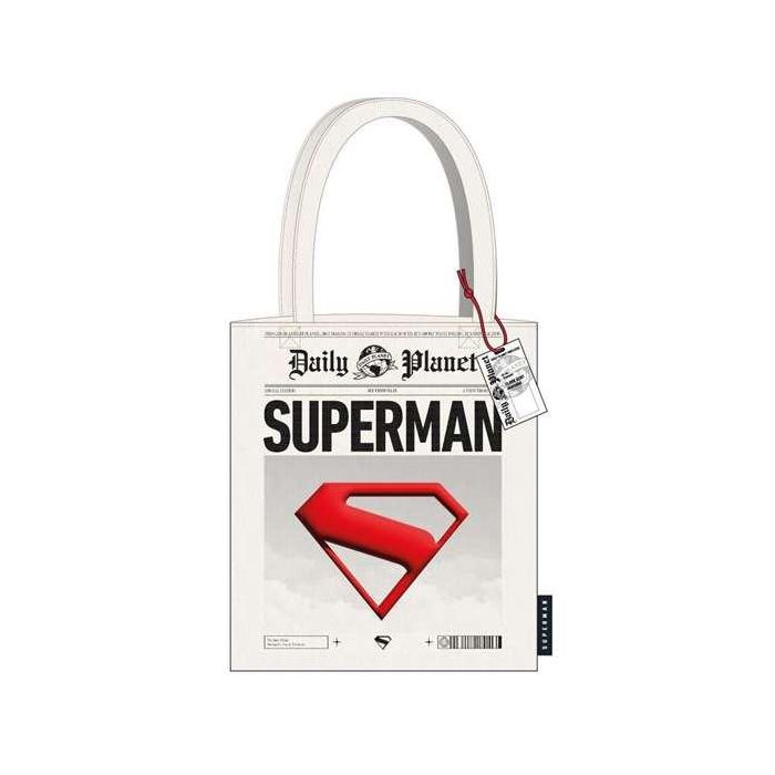 Cerdá Bolsa Shopping Superman, para Niños de 3+ Años, Color Beige