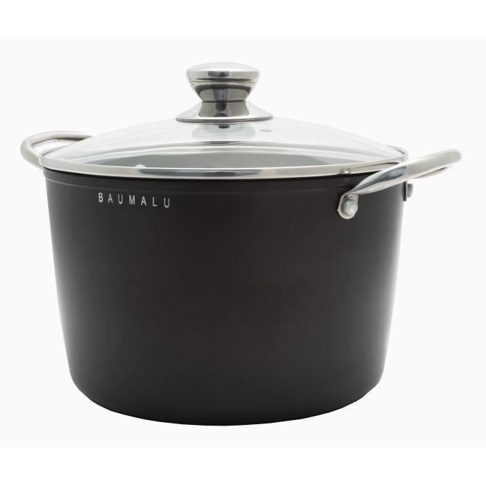 Batería de cocina - Todo tipo de fuegos, incluida inducción - Baumalu - Aluminio forjado - Antiadherente - 4 piezas - Negro 1
