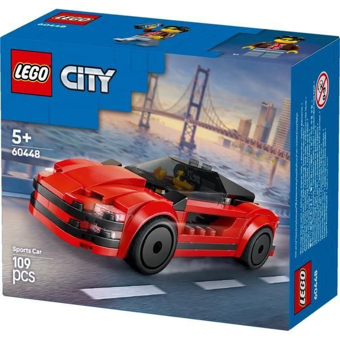LEGO 60448 City Coche Deportivo Rojo, Juguete de Construcción para Niños de 5 Años 5