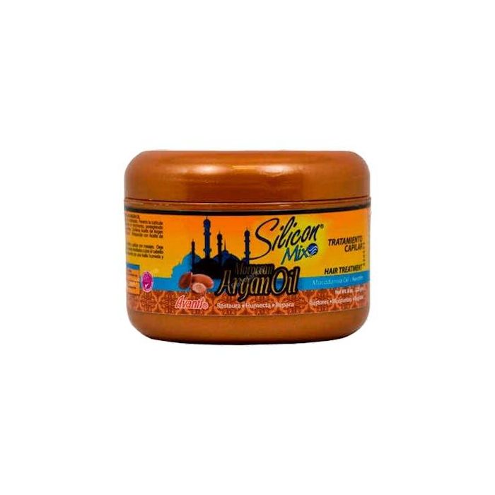 Silicon Mix Tratamiento Capilar con Aceite de Argán, Macadamia y Queratina 8oz | Repara, Hidrata y Da Brillo al Cabello Seco y Dañado