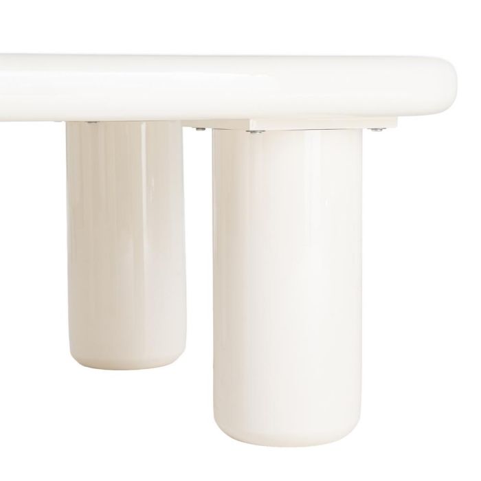 Mesa Centro Lacado Crema Dm Salón 78 X 78 X 41 cm