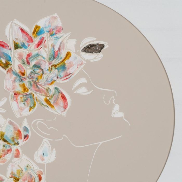 Cuadro 2/M Crema Madera Decoración 60 X 4 X 60 cm