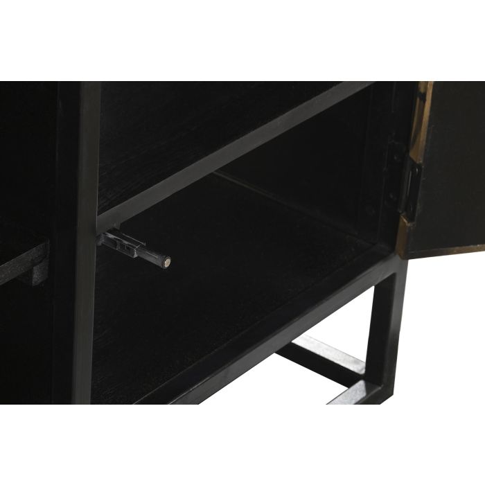 DKD Home Decor Mueble TV Negro Dorado de Madera y Metal, 120x37x50 cm 5 DKD Home Decor Mueble TV Negro Dorado de Madera y Metal, 120x37x50 cm 5