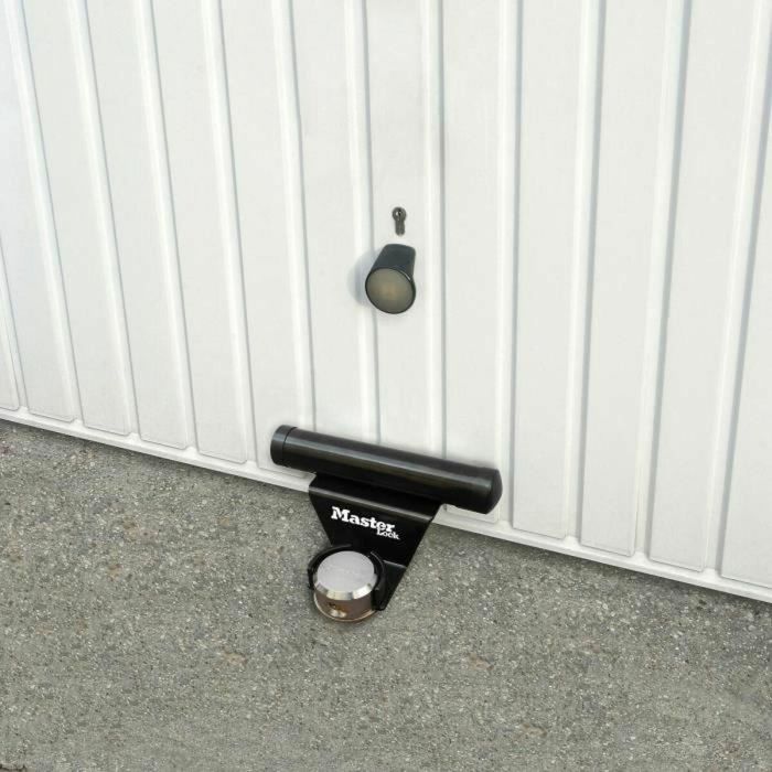 Master Lock Cerradura Antirrobo Puerta Garaje Basculante Barra Acero, Candado Redondo Acero Endurecido, 6 Pasadores Negro 5