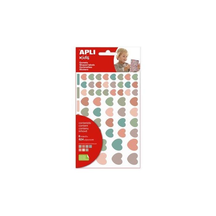 Apli Gomets Corazones Nordik Removibles 624 Unidades 6 Hojas C-Surtidos Apli Gomets Corazones Nordik Removibles 624 Unidades 6 Hojas C-Surtidos