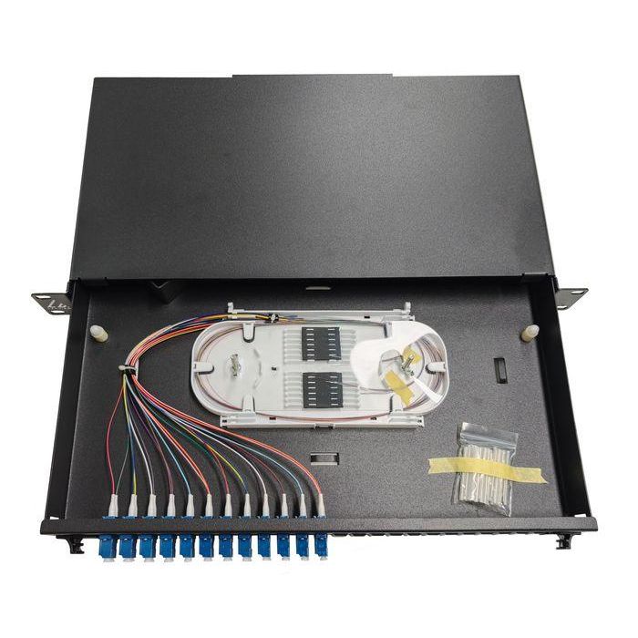Lanview 24-Port Fibre patch panel mounted with 12 x LC duplex Single Mode connectors 1