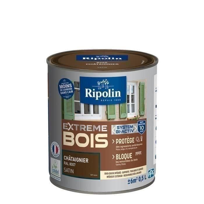 RIPOLIN Pintura para Madera Satinada Alta Protección 10 años que Protege y Magnifica tu Madera - Castaño